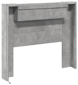 betonszürke áthidalószekrény LED-világítással 120x16,5x103,5 cm