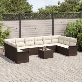 Kerti Kanapé Szett párnával 11 pcs Barna Poli rattan