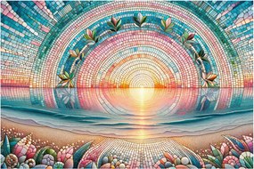 Kép – Naplemente mozaik (90x60 cm)