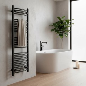 Íves törölközőszárító radiátor 1600x600 mm fekete