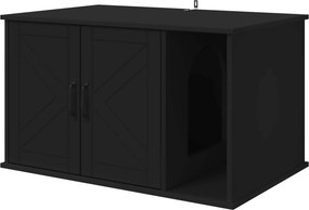 vidaXL Macska Ház Fekete 85 x 55 x 50 cm Faanyag