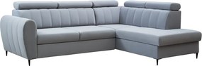 Kinyitható ülőgarnitúra, világosszürke, jobbos, KORIO L