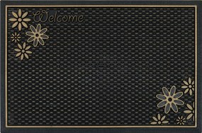 Lábtörlő Tartós Cipőbejárat Barna Fekete Virágmintás 40x60 cm