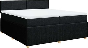 vidaXL fekete szövet rugós ágy matraccal 200 x 200 cm