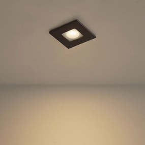 6 darabos modern süllyesztett spotlámpa szett sötét bronz négyzet alakú IP44 - Qure