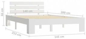 fehér tömör fenyőfa ágy matrac nélkül 140 x 200 cm