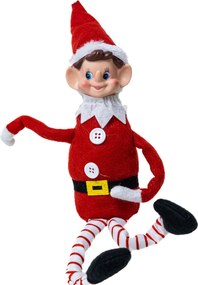 Elf manó textil figura hajlítható végtagokkal 35 cm Fehér gallér