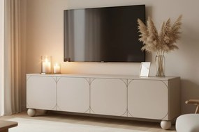 Sonatia II négyajtós TV-szekrény 200 cm gömb lábakon - kasmír