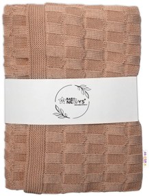 Baby Nellys Luxus pamut kötött takaró, takaró CUBE, 80 x 100 cm - bézs