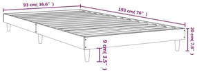 füstös tölgy színű szerelt fa ágykeret matrac nélkül 90x190 cm