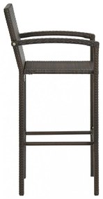 7 részes barna polyrattan kerti bárszett
