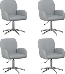 vidaXL Forgós Íróasztali Székek 4 db 54 x 58 x 90 cm Világosszürke