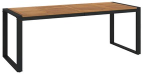 Kert étkező szett 9 pcs Szürke és Fa 200 x 80 x 75 cm