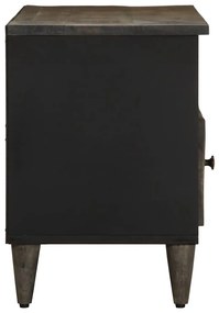 fekete tömör mangófa TV-szekrény 100 x 33 x 46 cm