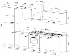 Hagen310 konyhabútor Sonoma - Fekete N