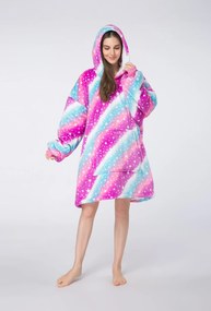 báránybunda hatású kapucnis, ujjas pléd AURORA színes