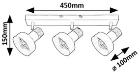 Rabalux 73057 - Spotlámpa SASKIA 3xE14/15W/230V