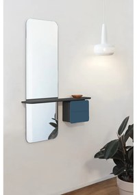 Petróleumkék-fekete előszoba bútor tölgyfa dekorral One More Look – UMAGE