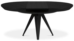 Kerek bővíthető étkezőasztal fekete asztallappal hosszabbító asztallappal ø 120 cm Magnus – Windsor &amp; Co Sofas