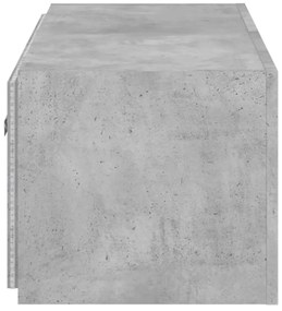 betonszürke falra szerelhető TV-szekrény LED-del 80x35x31 cm