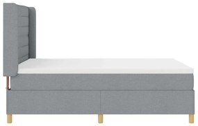 Boxspring Ágy Mattal és LED Fény Szürke 140x200 cm Szövet