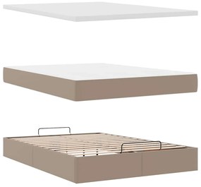 Ottomán ágykeret matraccal Cappucino 140x200cm műbőrrel