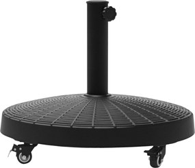 Outsunny Napernyőállvány 25 kg-s kerékkel, kerek rattan-szerű talapzattal, Ø38/48 mm napernyő oszlopokhoz, kerthez, erkélyhez, fekete | Aosom