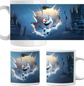 Karácsonyi nyomott mintás bögre Hóember Olaf Mikulás ajándék 330ml 1