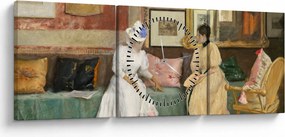 Kép - William Merritt Chase, A Friendly Call, reprodukciók (órával) (90x30 cm)