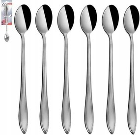 6x Koktél kanál hosszú desszert kávé fagylalt kanál szett