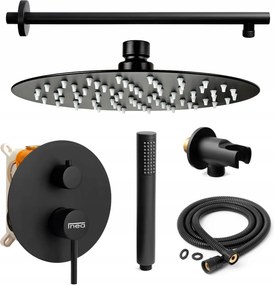 Falsík Alatti Zuhanyszett Fekete Matt Zuhanyszett Esőztetővel