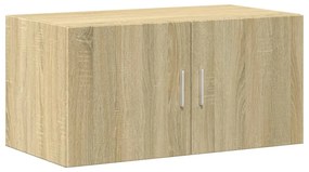 sonoma tölgy színű szerelt fa tárolószekrény 80 x 42,5 x 225 cm