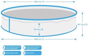 Marimex Orlando medence 4,57x1,07 m - SZÜRKE, medence, fólia, szkimmer