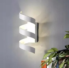 Helix LED-es fali lámpa, fehér-ezüst, 26 cm