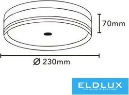 ELDLUX BL230-B3C Kerek Mennyezeti Lámpa LED IP20