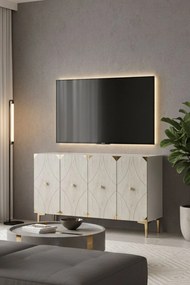 Alfa 120 - White, Travertine, Gold