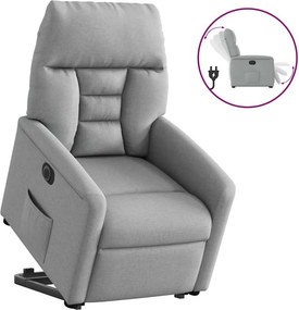 vidaXL elektromos felállást segítő világosszürke szövet dönthető fotel