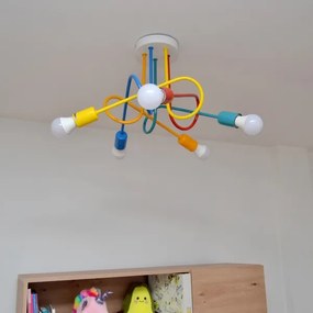 LED gyereklámpa OXFORD 5xE27/15W/230V mennyezeti