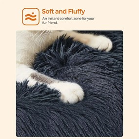 FEANDREA Kutyaágy, macskaágy, puha plüss felülettel 60 cm, sötétszürke