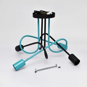 Felületre szerelhető csillár OXFORD 4xE27/15W/230V fekete/türkiz