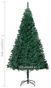 zöld PVC műkarácsonyfa vastag ágakkal 240 cm