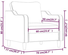vidaXL bordó szövet kanapéfotel 60 cm