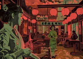 Poszter 84,1x59,4cm Éjszakai élet Japánban