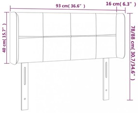 sötétzöld bársony fejtámla 93x16x78/88 cm