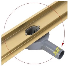 REA-G2702 - NEOX PRO 70 cm lineáris lefolyó, rozsdamentes acél/szálcsiszolt arany