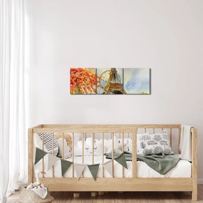 Festett kép az Eiffel-torony (órával) (90x30 cm)