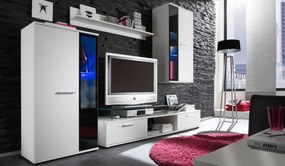 VOLDA modern nappali szekrénysor LED világítással - fehér