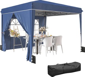 Outsunny 3 x 3 m (10'x10') vízálló pop-up pavilon, állítható magasság, 2 levehető oldalfal, UPF50+, összecsukható party sátor hordtáskával és homokzsá