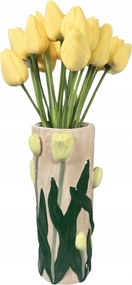 VirĂĄgcsokor VĂĄza 28cm TulipĂĄn kerĂĄmia henger tavaszi nagy