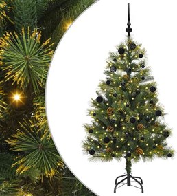 vidaXL Műanyag Hajtogatós Karácsonyfa Tojásokkal Zöld 150 cm